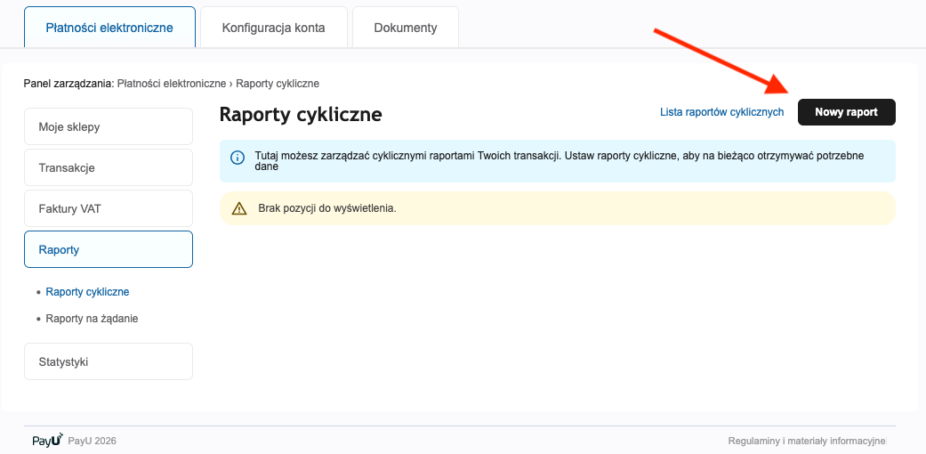 przycisk nowy raport